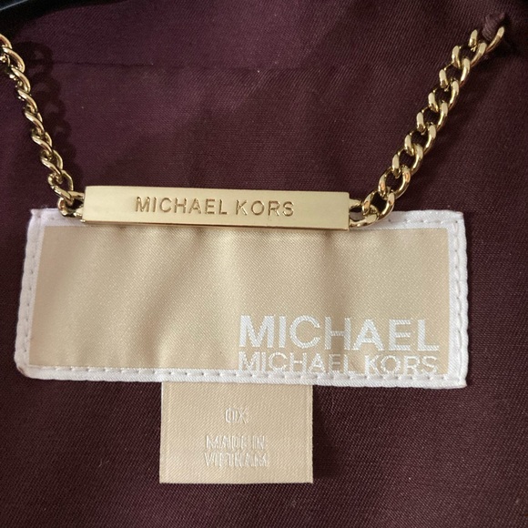 NWT Michael Kors trench coat/rain coat, merlot, 0X - Picture 3 of 6